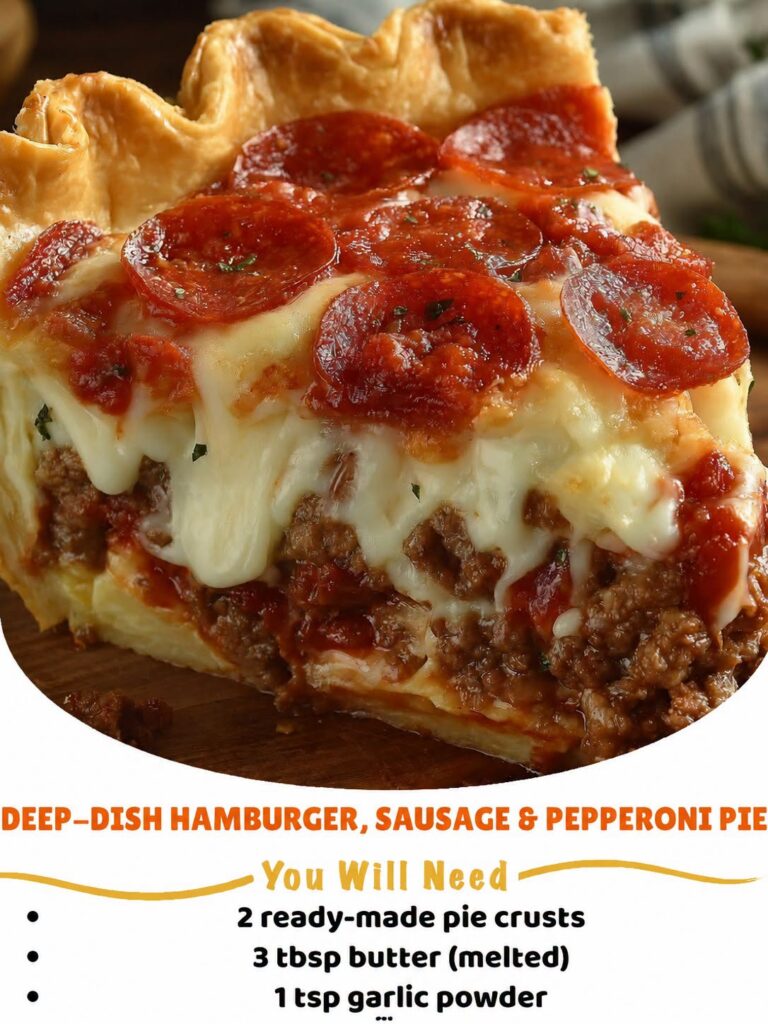  Deep-Dish Hamburger, Sausage & Pepperoni Pie 