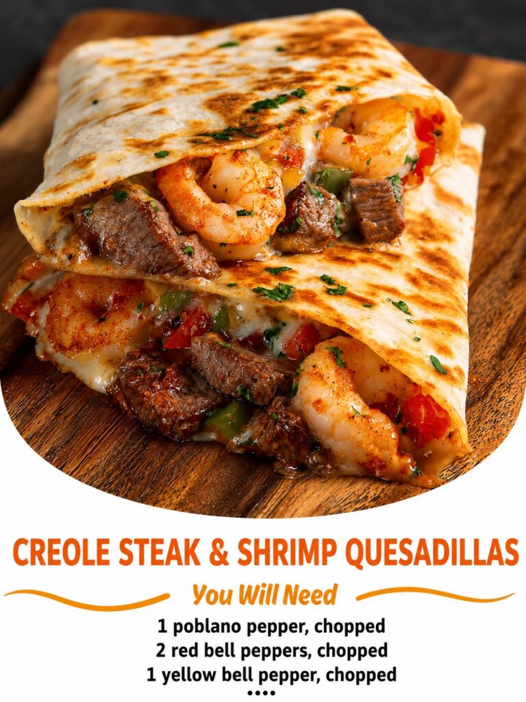 Creole Steak & Shrimp Quesadillas 