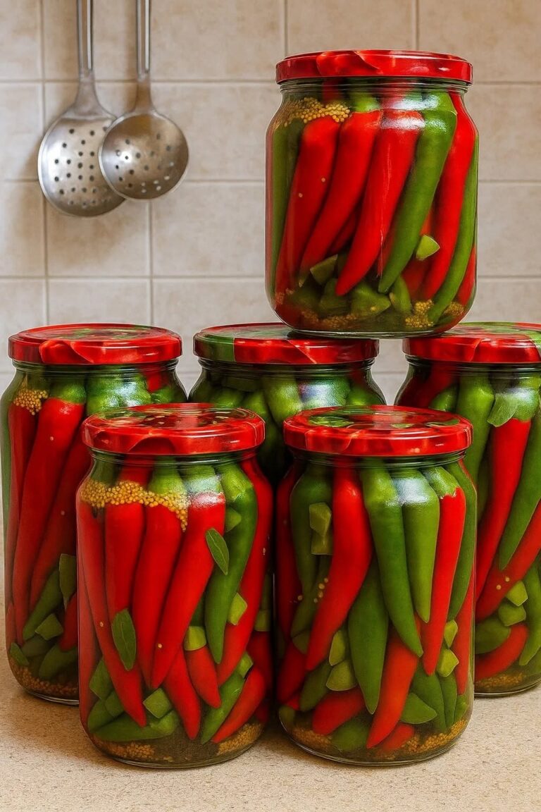 Ardei iuți marinați pentru iarnă: atât de buni încât dispar imediat de pe masă! 🌶️